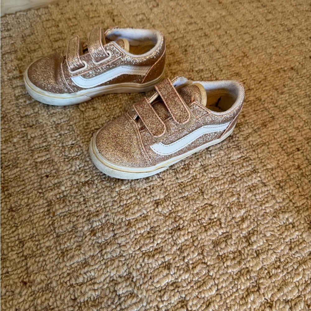 Vans Kids Glittery Gold Sneakers